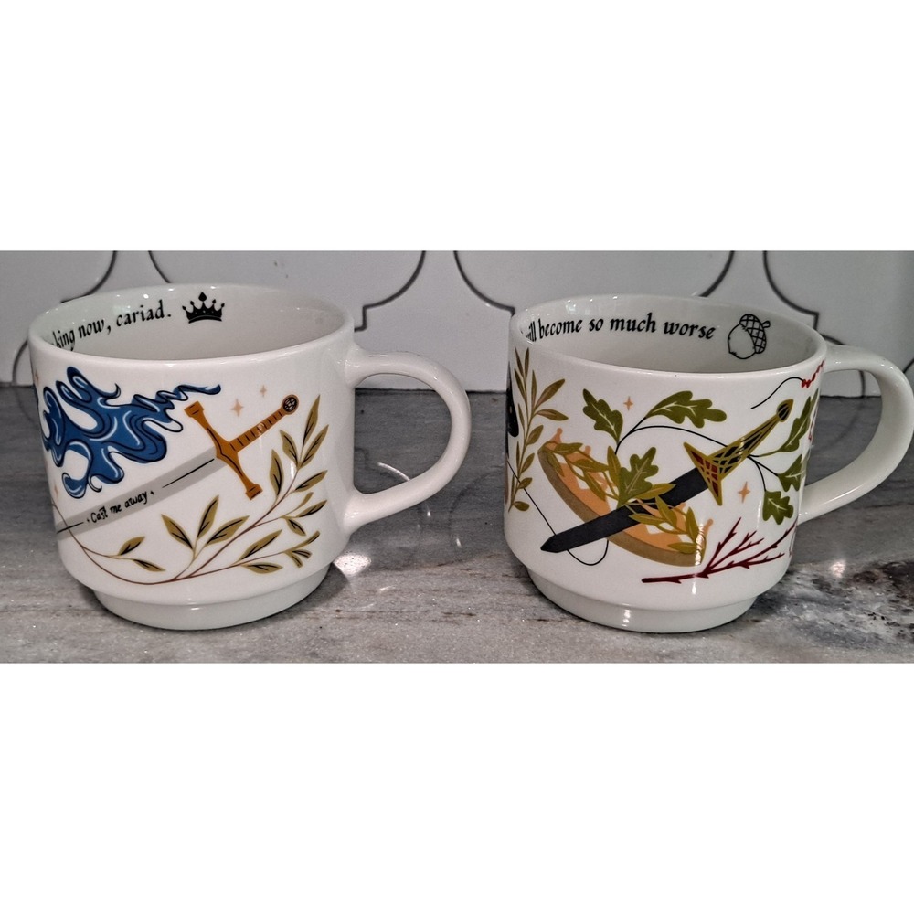 2 OwlCrate Royalty Drinkware Collection Mugs Intricate Designs
